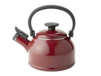 FUJIHORO Pfeifender Wasserkessel Cotton Emaille 1,6l rot