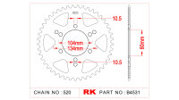 RK Kettenrad "4531" 520, Stahl 40 Zähne