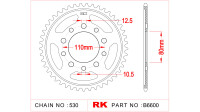 RK Kettenrad "6600" 530, Stahl 40 Zähne