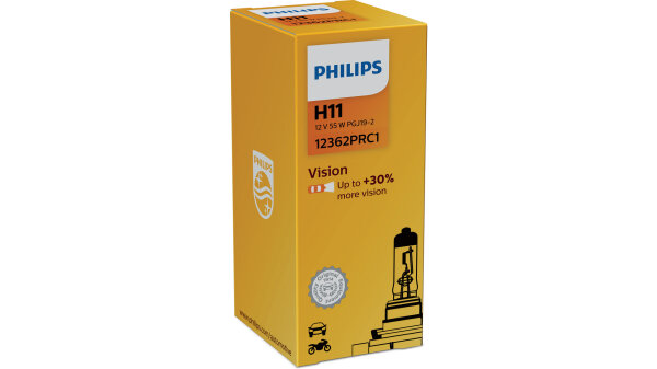 PHILIPS Hauptlampe "Vision" H11, Halogen, Sockel PGJ19-