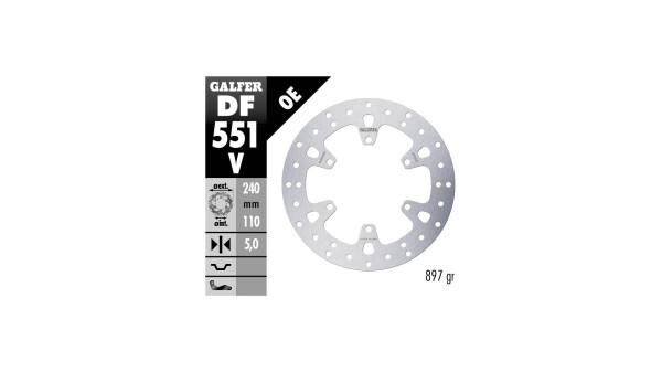 GALFER Bremsscheibe "DF551" Typ V - starr