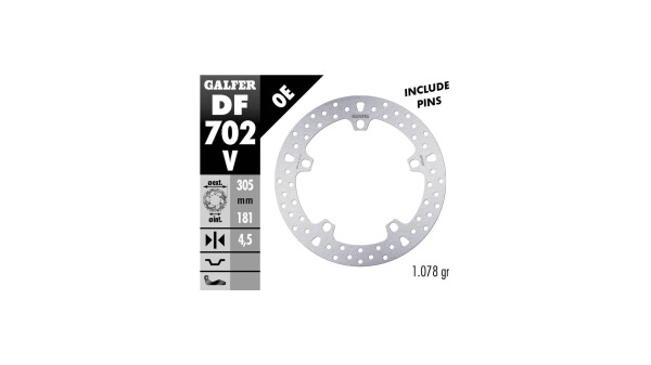 GALFER Bremsscheibe "DF702" inkl. Montagekit Typ V - starr