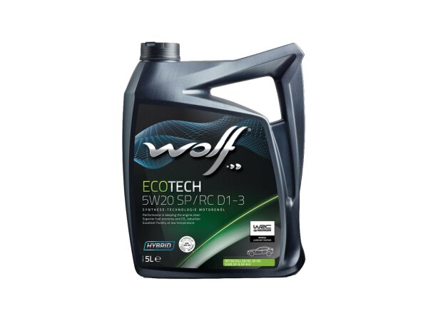 WOLF Motoröl "EcoTech SP/RC D1-3" SAE 5W- 5 l Kanister