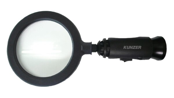 KUNZER Lupe Mit 3-facher Vergrößerung und LED Beleuchtu
