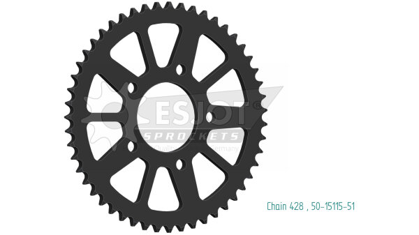 ESJOT Kettenrad "15115" 428, Stahl 51 Zähne