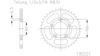 ESJOT Kettenrad "18001" 461, Stahl (1/2" x...