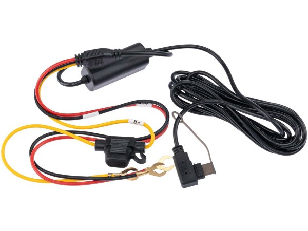 INTERPHONE Ladekabel USB-C Ladekabel 12 V, mit Batteriekabelschuhe zum Anschließen an die Fahrzeugbatterie