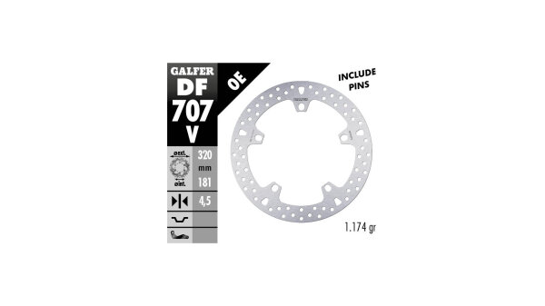 GALFER Bremsscheibe "DF707" inkl. Montagekit Typ V - starr