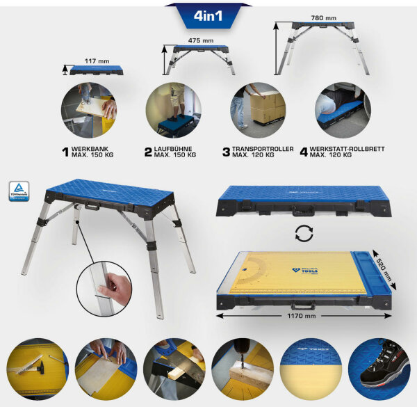 BRILLIANT-TOOLS Werkbank "4in1 Universal KS-TOOLS