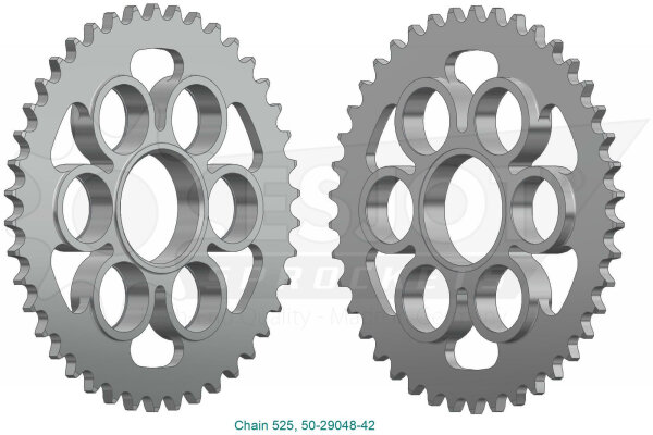 ESJOT Kettenrad "29048"525, Stahl STAHL SILBER