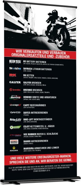 Roll-Up "OEM"Mit schwarzem Gestell, in p 