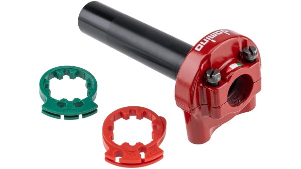 DOMINO Gasgriffarmatur "XM2"Street Racin ALU ROT 2-ZUG XM2
