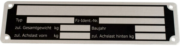 FRIELITZ TypenschildAluminium, zum Schra FRIELITZ