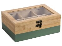 KESPER Teebox mit 6 Fächern Bambus FSC grün