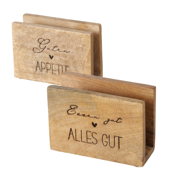 BOLTZE Serviettenhalter Appetit sort. Mango Spruch