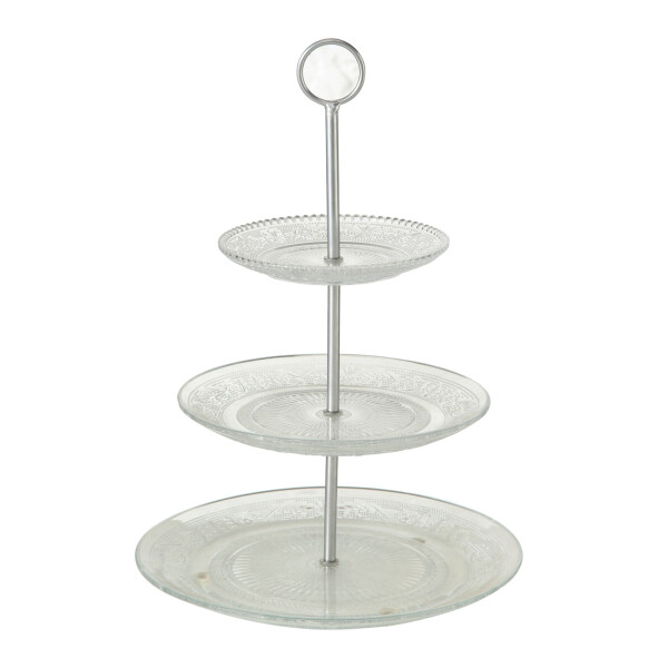BOLTZE Etagere Relief Eisen/Glas 35cm