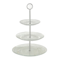 BOLTZE Etagere Relief Eisen/Glas 35cm