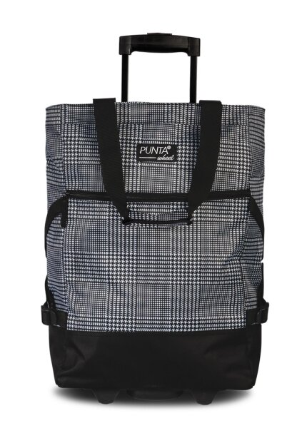 Einkaufstrolley Print Schwarz/Silber, 33 L | Shopping-Roller mit Rädern