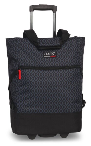 Einkaufstrolley Print Dunkelgrau/Schwarz, 33 L | Shopping-Roller mit Rädern