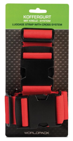 WORLDPACK Koffergurt mit Kreuzsystem *feuerrot