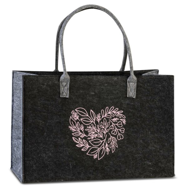 PUNTA Filz-Shopper *dunkelgrau/rosa