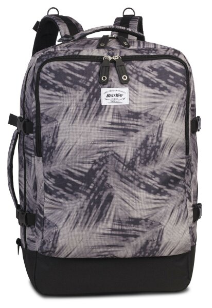 BestWay Reiserucksack #Cabin Pro Print *schwarz/beige