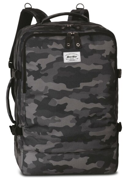 BestWay Reiserucksack #Cabin Pro Print *schwarz/mittelgrau