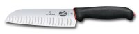 Dual Grip, Santokumesser, 17 cm, Kullen, schwarz/rot
