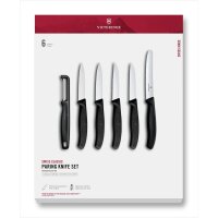 Swiss Classic, Gemüsemesser Set, 6tlg, schwarz, G