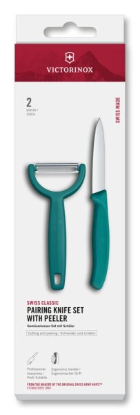 Swiss Classic, Gemüsemesser mit Y-Schäler, 2tlg, grün, Box
