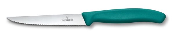 Swiss Classic, Steak & Pizzamesser, 11cm, Wellen, grün