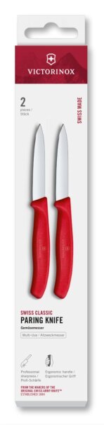 Swiss Classic, Gemüsemesser, 2tlg, 8cm, gerade,rot,Box