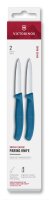 Swiss Classic, Gemüsemesser, 2tlg, 8cm,gerade,blau,Box