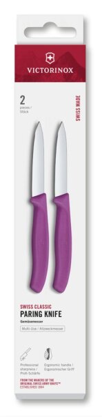 Swiss Classic, Gemüsemesser, 2tlg,8cm,gerade,violett,Box