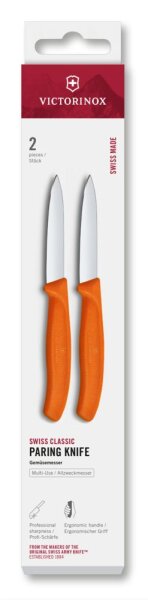 Swiss Classic, Gemüsemesser, 2tlg,8cm,gerade,orange,Box