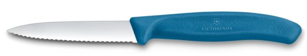 Swiss Classic, Gemüsemesser, 8cm, Wellen, Mittelspitz, blau