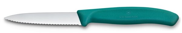Swiss Classic, Gemüsemesser, 8cm, Wellen, Mittelspitz, grün