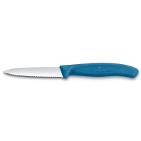 Swiss Classic, Gemüsemesser Set, 2tlg, 8cm, gerade/Wellen,blau