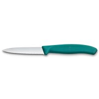 Swiss Classic, Gemüsemesser Set, 2tlg, 8cm, gerade/Wellen,grün