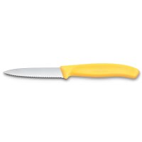 Swiss Classic, Gemüsemesser Set, 2tlg, 8cm,gerade/Wellen,gelb