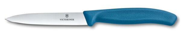 Swiss Classic, Gemüsemesser, 10cm, gerade, Mittelspitz, blau