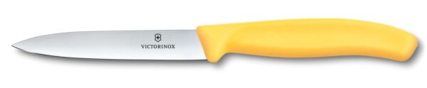 Swiss Classic, Gemüsemesser, 10cm, gerade, Mittelspitz, gelb