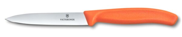 Swiss Classic, Gemüsemesser, 10cm, gerade, Mittelspitz, orange