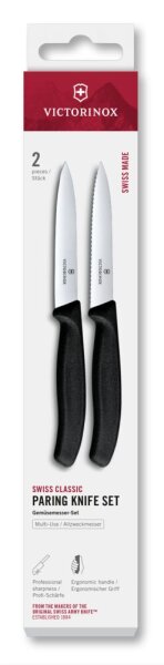 Swiss Classic, Gemüsem. Set, 2tlg, 10cm,gerade/Wellen,schwarz,Box