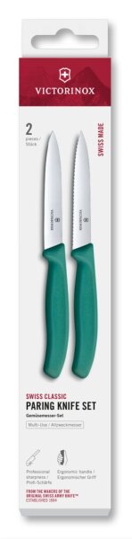 Swiss Classic, Gemüsem. Set, 2tlg, 10cm, gerade/Wellen, grün, Box