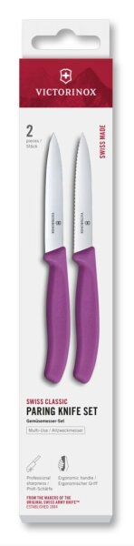 Swiss Classic, Gemüsem. Set, 2tlg, 10cm,gerade/Wellen,violett,Box