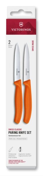 Swiss Classic, Gemüsem. Set, 2tlg, 10cm, gerade/Wellen,orange,Box