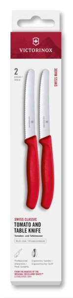 Swiss Classic, Tomaten & Tafelmesser, 2tlg, 11cm, Wellen, rot,Box