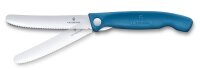 Swiss Classic, Picknick Messer, 11cm, Wellen, blau, Box