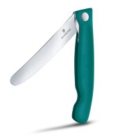 Swiss Classic, Picknick Messer, 11cm, Wellen, grün, Box